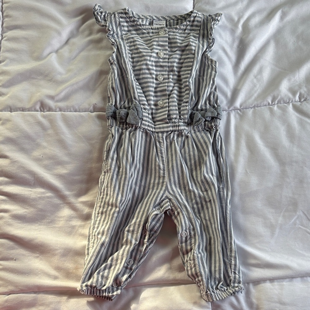 Carter's Blue Striped Jumpsuit